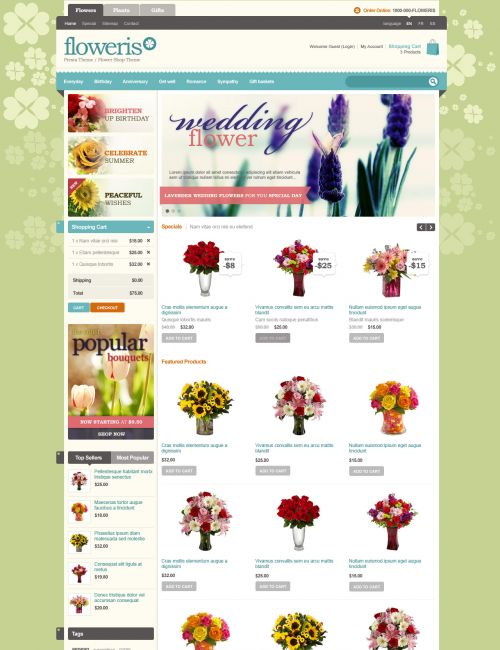 Flowers PrestaShop Theme - Prestheme Floweris